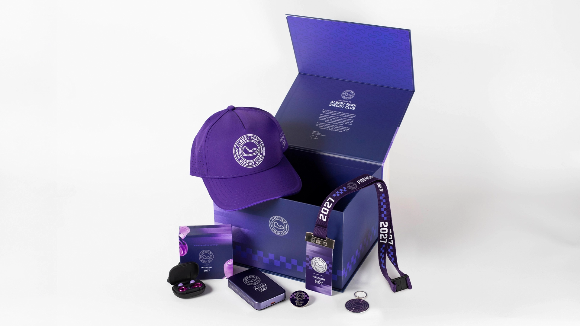Inaugural Premium Member 2027 complete merchandise pack with apparel, cap, tumbler and accessories